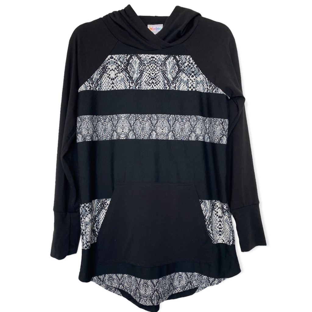 Lularoe Amber Hoodie - Black Snakeskin